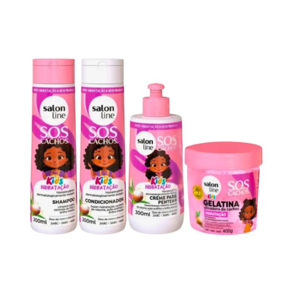 Kit Método Curly Infantil Salón Line SOS Cachos Kids (4 prod)