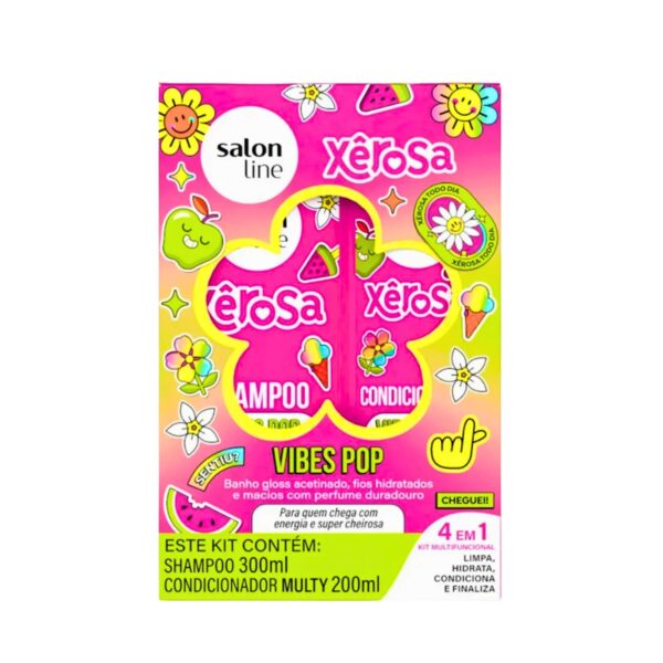 Kit Shampoo 300ml + Condicionador 200ml Xêrosa Vibes Pop de Line