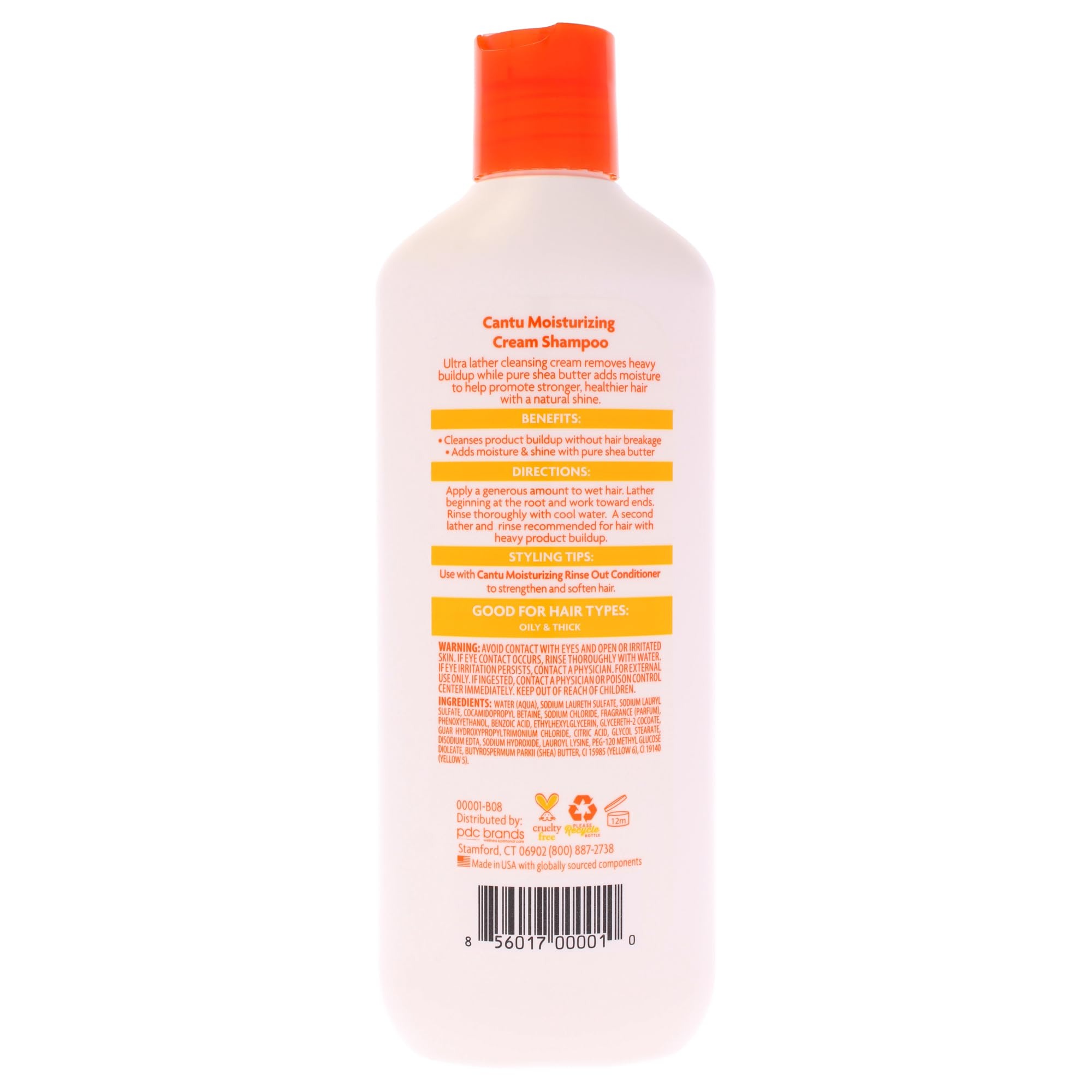 Cantu Moisturizing Cream Shampoo with Shea Butter, 13.5 fl oz – vista 2