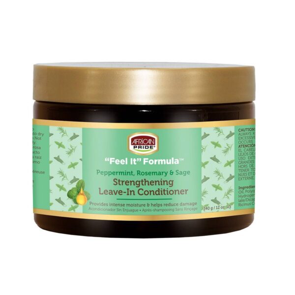 African Pride Feel It Formula Peppermint Rosemary Sage Strengthening Leave In Conditioner – 12oz