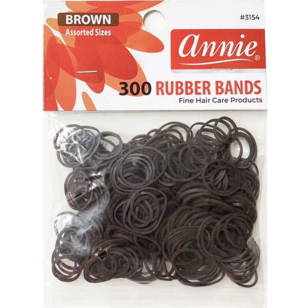300Ct black hair rubber bands de ANNIE