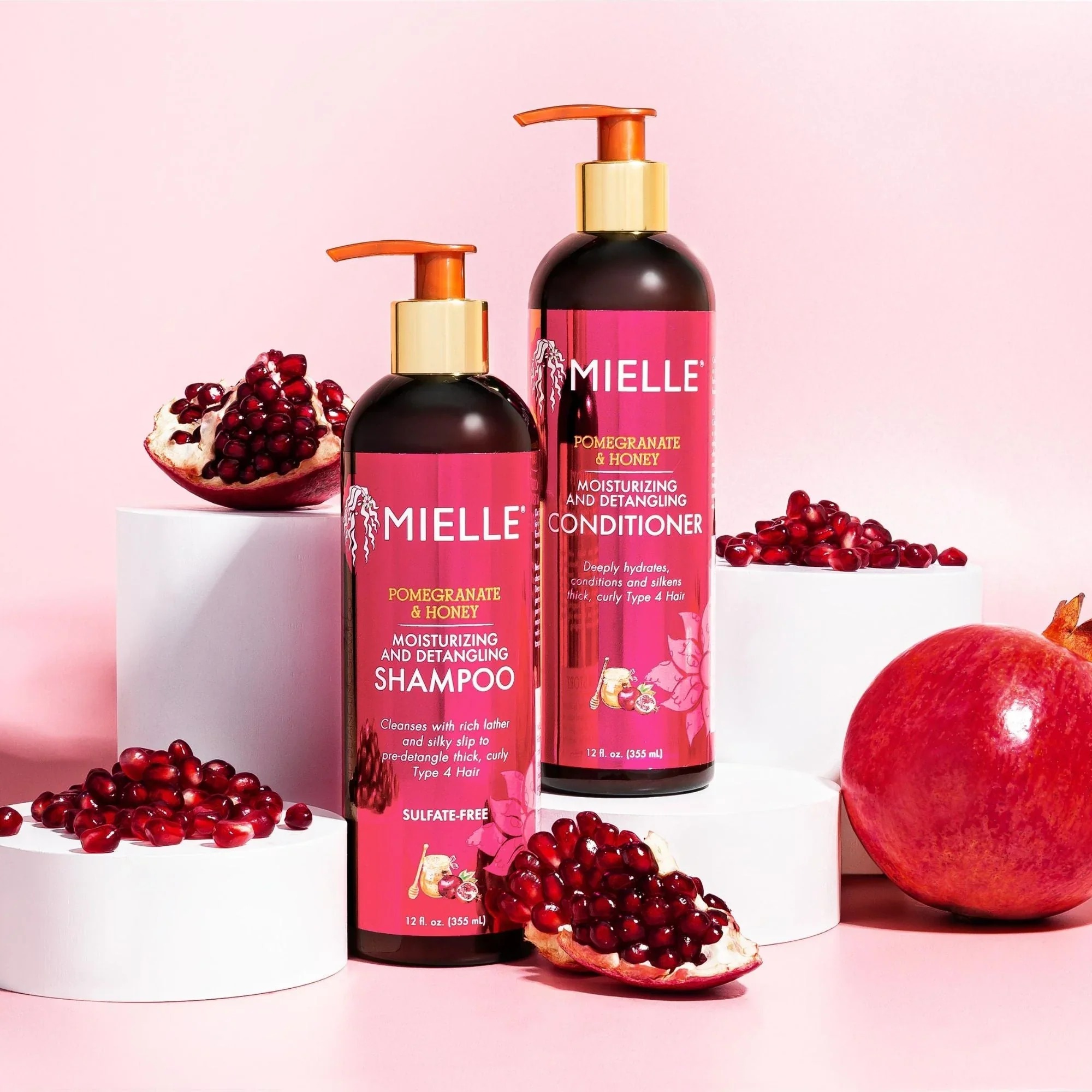 Mielle, Shampoo humectante y desenredante, Granada y miel, 355 ml (12 oz. líq.) de Mielle Naturals