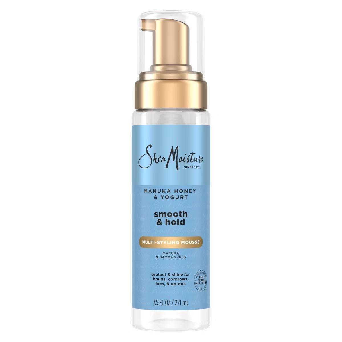 Shea Moisture Manuka Honey & Yogurt Smooth & Hold Multi-Styling Hair Mousse – 7.5 fl oz