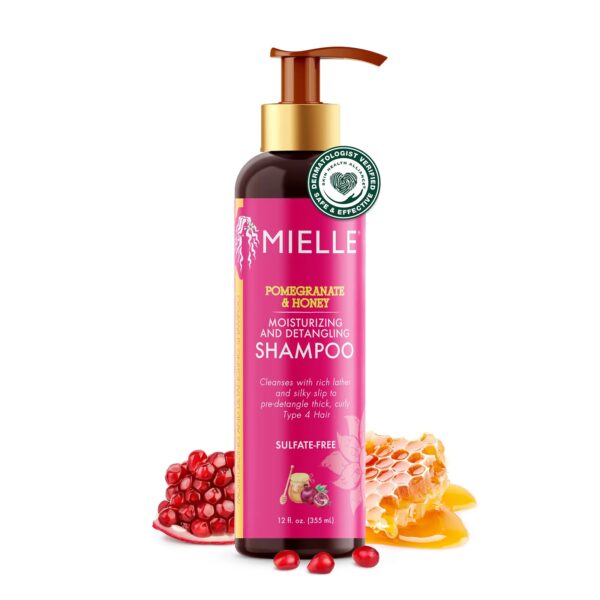 Mielle, Shampoo humectante y desenredante, Granada y miel, 355 ml (12 oz. líq.) de Mielle Naturals – vista 3