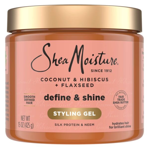 Shea Moisture Coconut & Hibiscus + Flaxseed Defining Styling Hair Gel – 15oz
