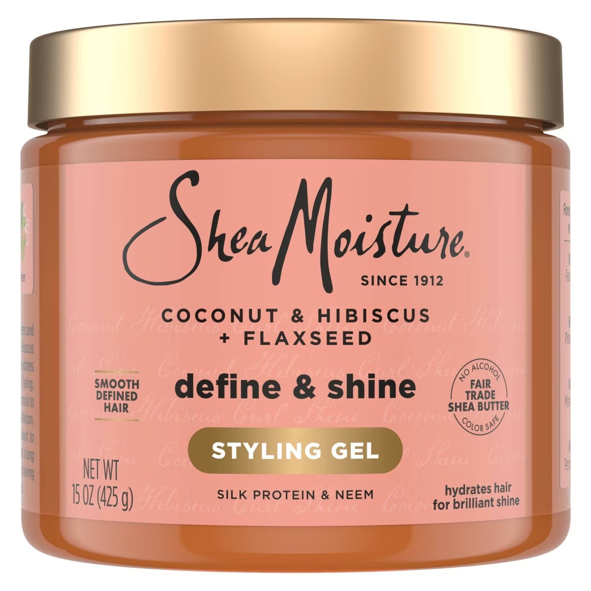 Shea Moisture Coconut & Hibiscus + Flaxseed Defining Styling Hair Gel – 15oz