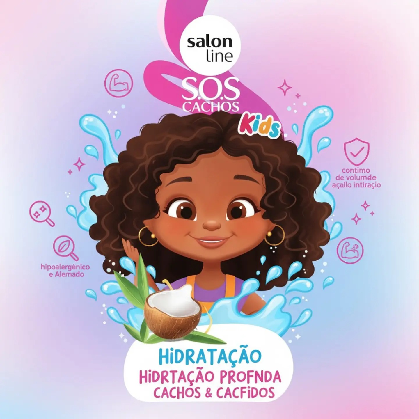 Acondicionador sos cachos kids hidratación profunda 300ml de Line – vista 3