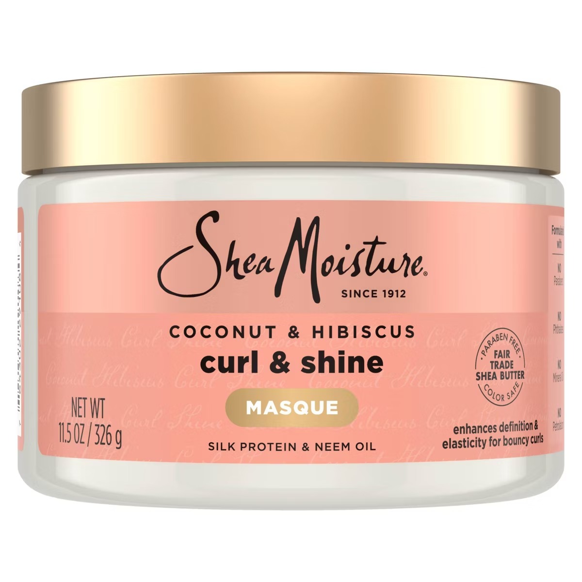 Shea Moisture Coconut & Hibiscus Curl & Shine Hair Mask For Naturally Curly Hair