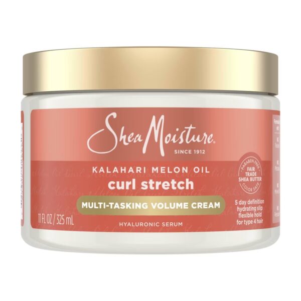 Shea Moisture Curl Stretch Multi-Tasking Volume Cream Kalahari Melon Oil & Marula Oil Infused with Hyaluronic Serum