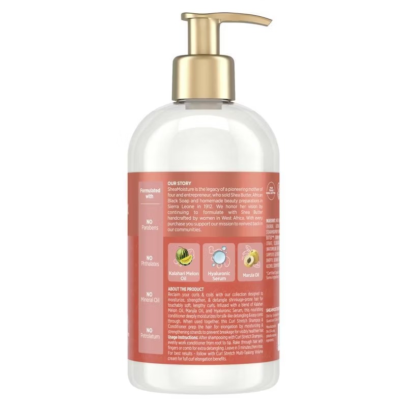 Shea Moisture Curl Stretch Conditioner Kahalari Melon Oil & Marula Oil Infused with Hyaluronic Serum – vista 2