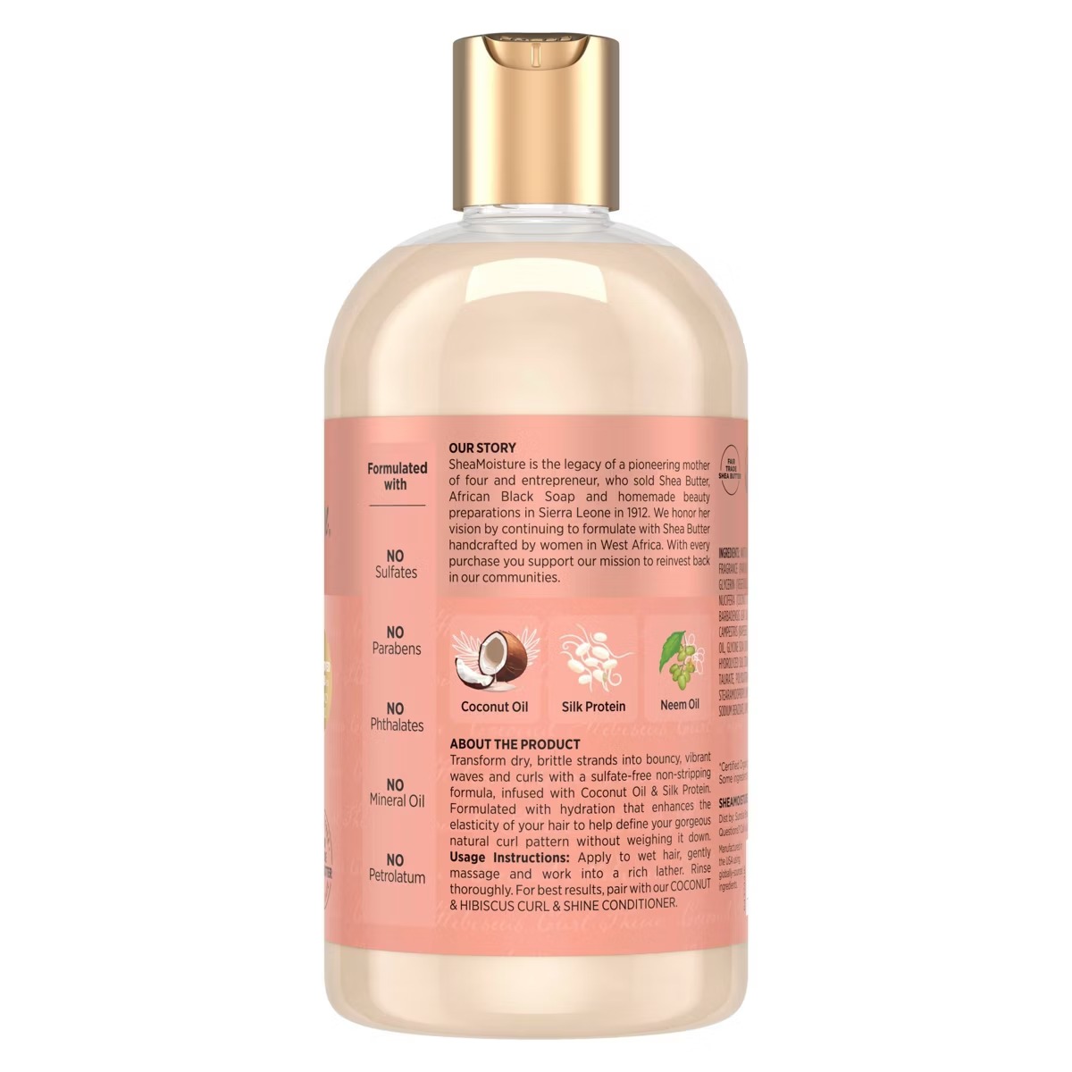 Shea Moisture Coconut and Hibiscus Curl and Shine Shampoo – 13 fl oz – vista 2