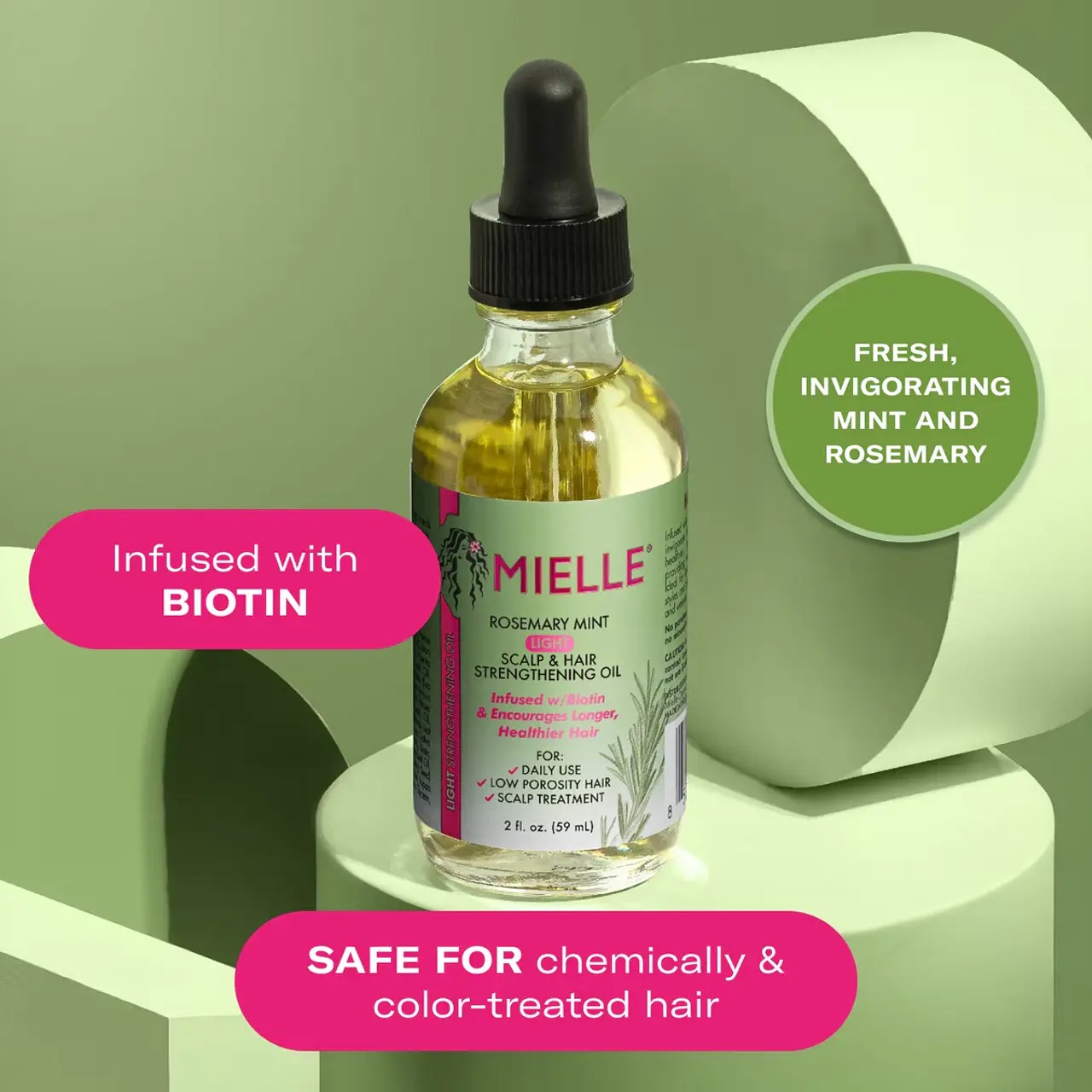 Rosemary Mint Light Scalp & Hair Strengthening Oil de Mielle Naturals – vista 2