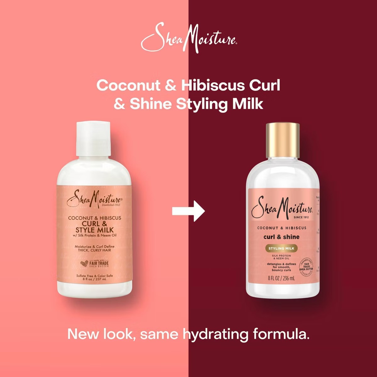 Shea Moisture Coconut & Hibiscus Curl & Style Milk For Thick Curly Hair – 8 fl oz – vista 2