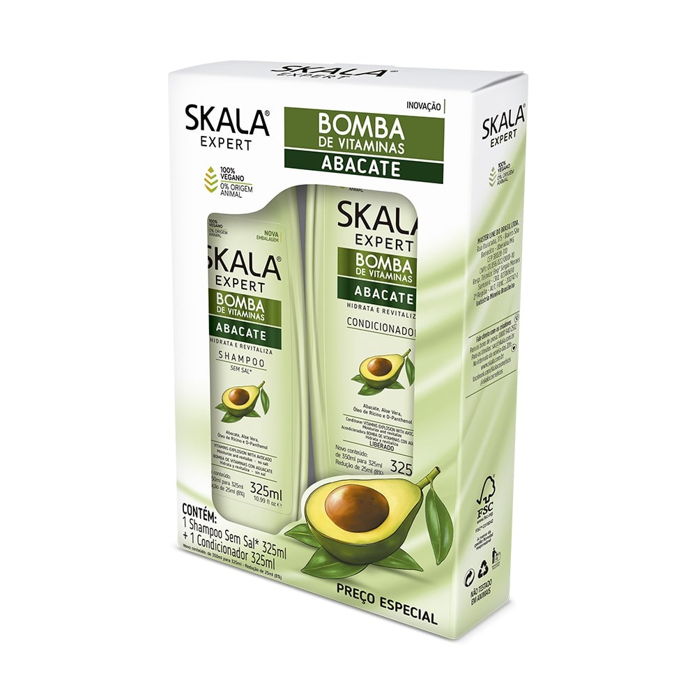 Kit Shampoo Y Acondicionador Bomba De Vitaminas Abacate Skala
