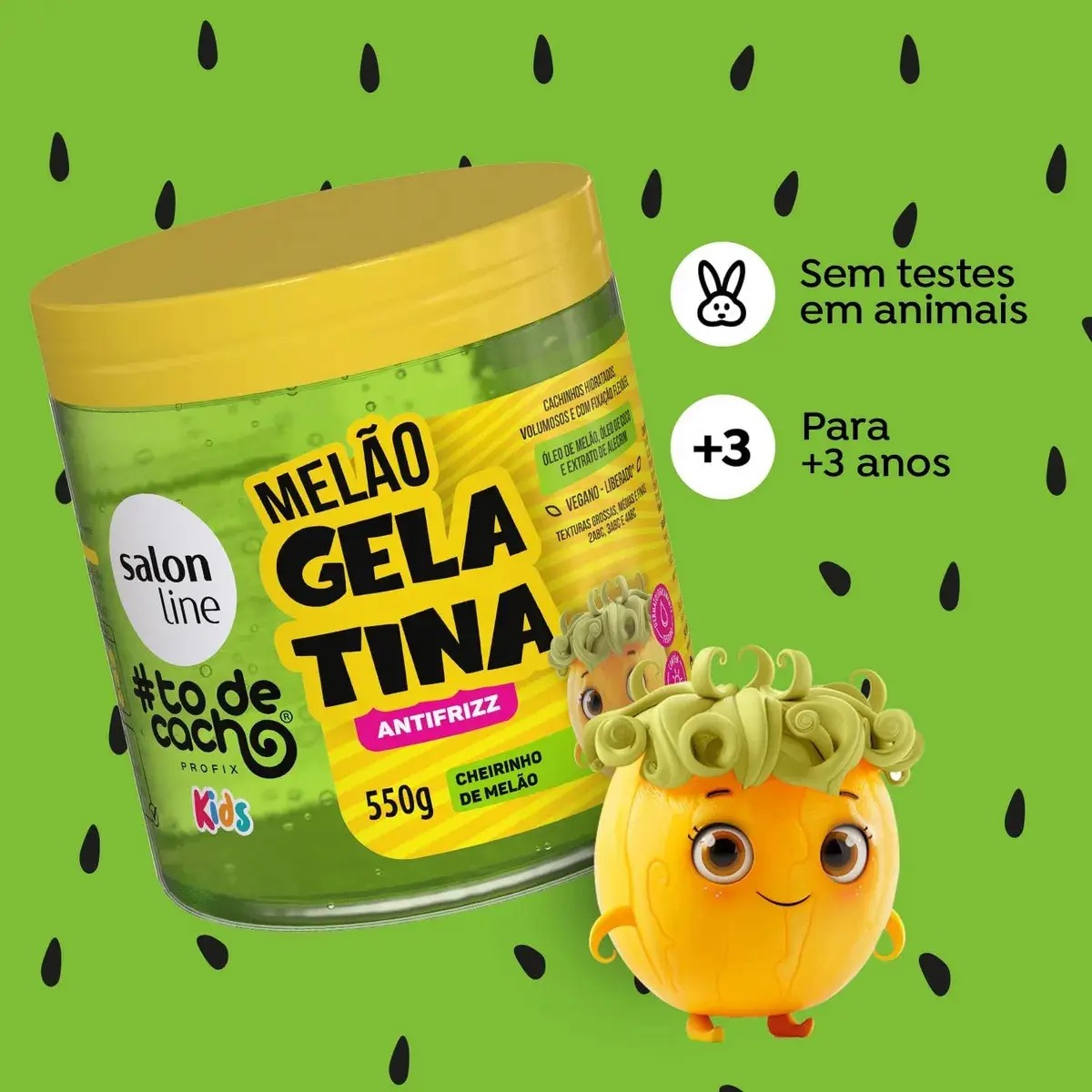 Gelatina Antifrizz Acondicionador Kids Melao 550g. #Todecacho de Line – vista 2