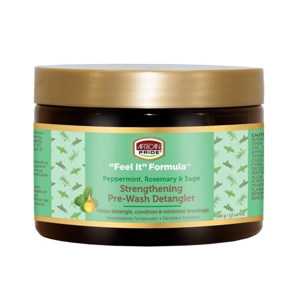 African Pride Feel It Formula Peppermint Rosemary & Sage Strengthening Detangler Hair Cream – 12 fl oz