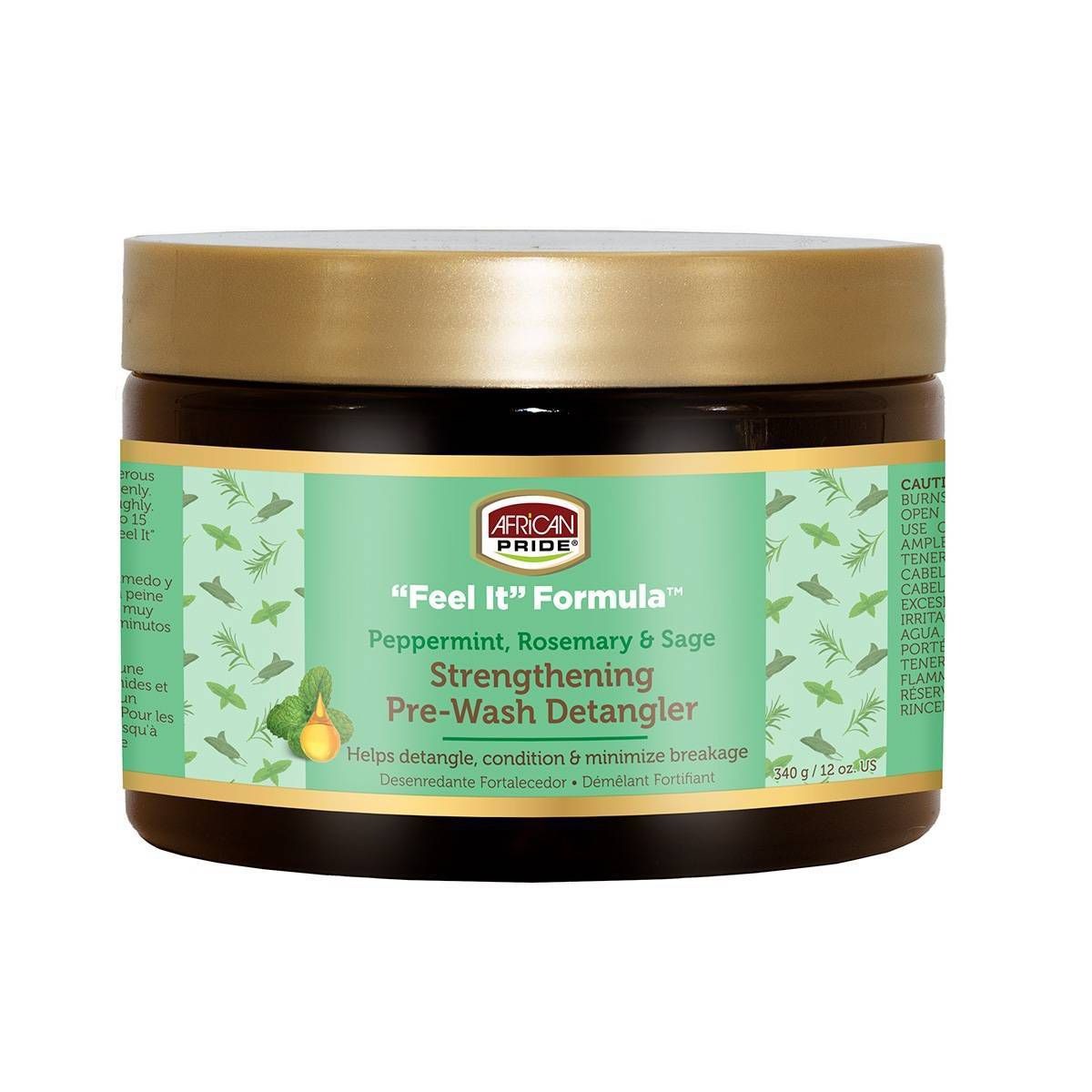 African Pride Feel It Formula Peppermint Rosemary & Sage Strengthening Detangler Hair Cream – 12 fl oz