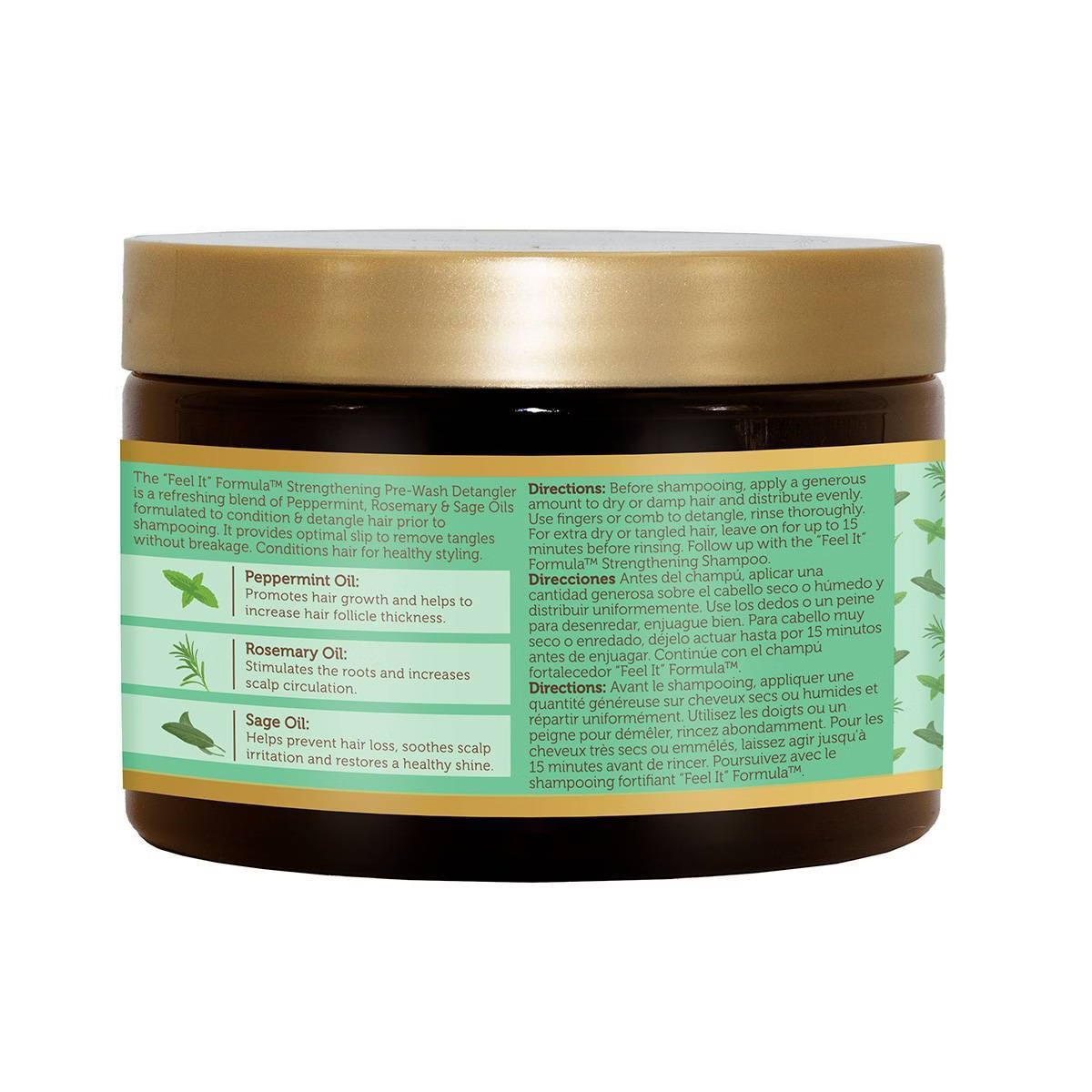 African Pride Feel It Formula Peppermint Rosemary & Sage Strengthening Detangler Hair Cream – 12 fl oz – vista 2
