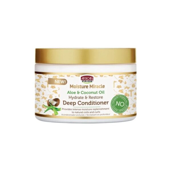 African Pride Moisture Miracle Aloe & Coconut oil deep conditioner – vista 2