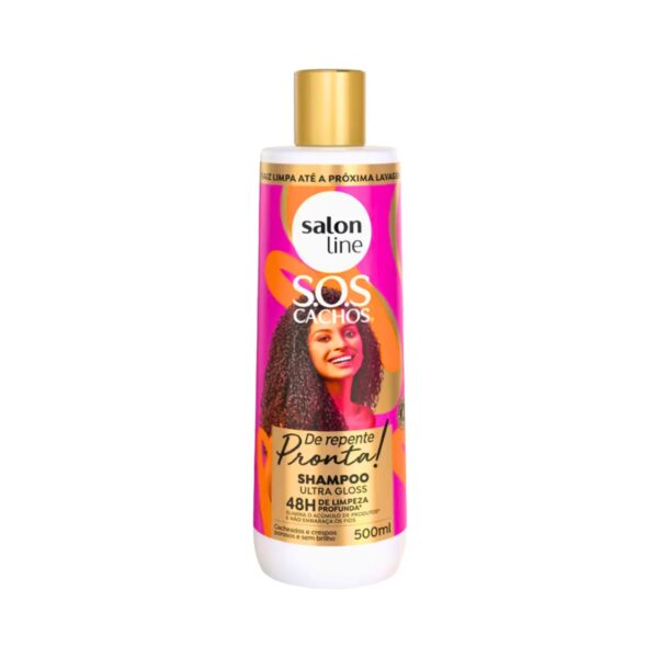 Shampoo Ultra Gloss De repente Pronta S.O.S Cachos 500ml de Line