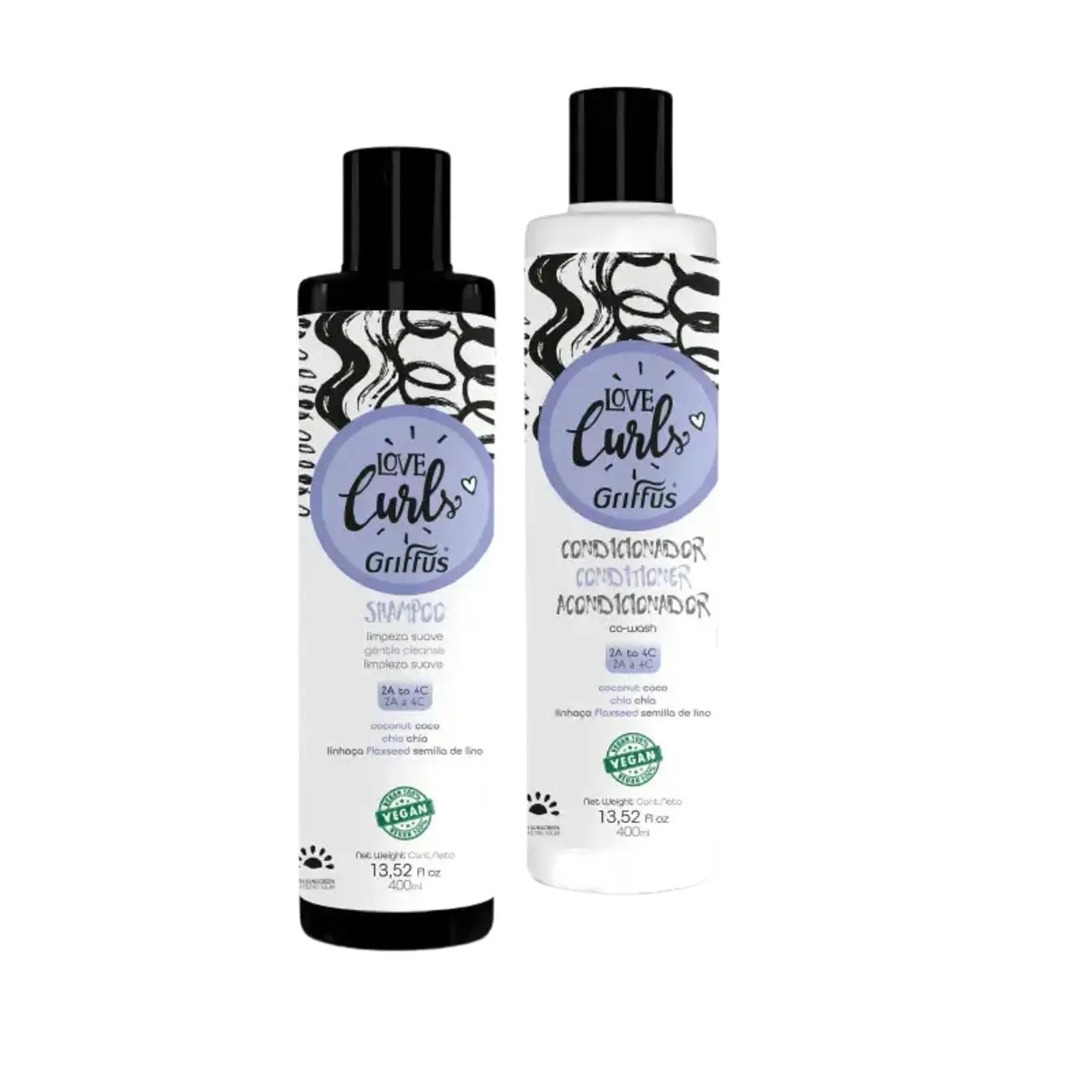 Pack Shampoo + Acond Amo Cachos Love Curls de Griffus