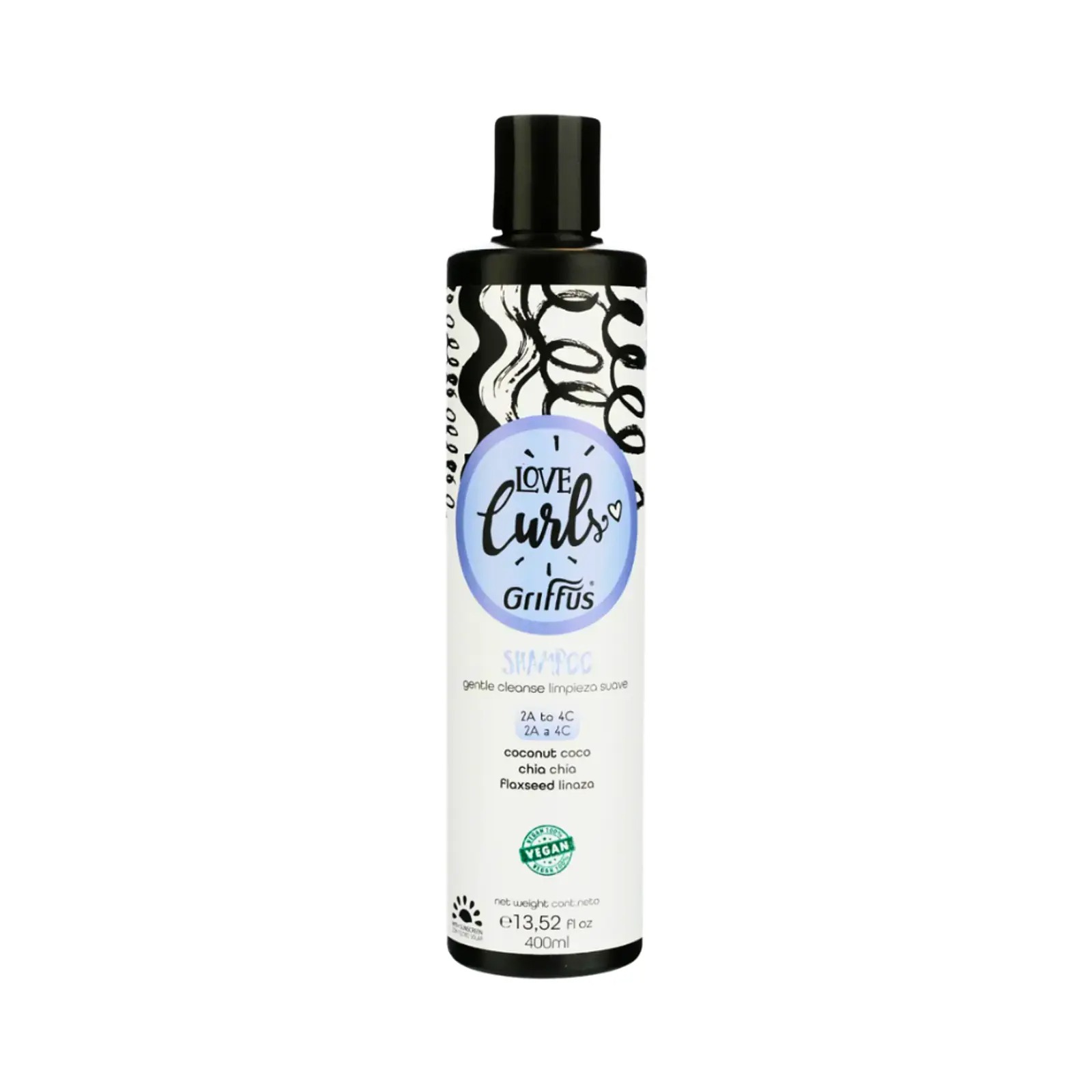 Shampoo Love Curls Amo Cachos Limpieza Suave 400ml de Griffus