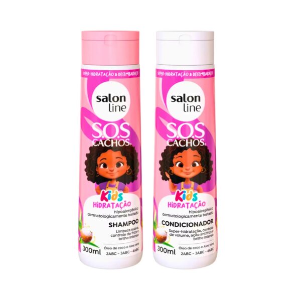 Kit de Shampo y acondicionador hidratante SOS Curls Kids de Line