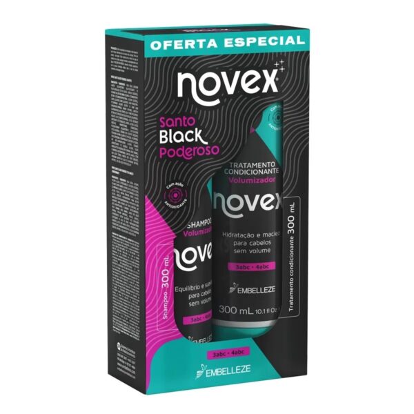 Kit Shampoo y Acondicionador Santo Black 2x300ml de Novex – vista 2